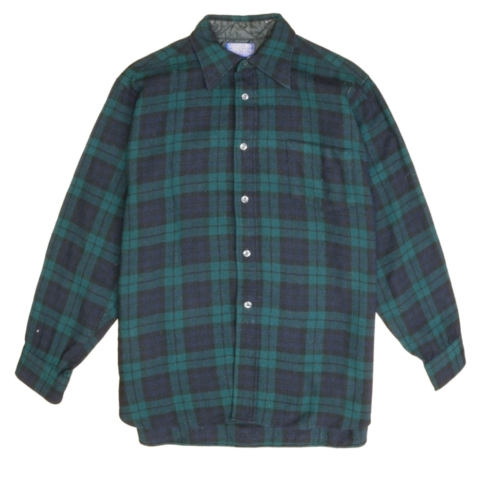 Pendleton Shirt, Size M, Blackwatch Tartan Plaid, Buttons, Long Sleeves, Collar